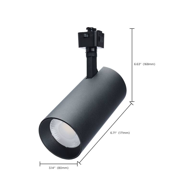 30W LED Track Head 36 Degree Beam Spread J-Style Track 5 CCT Selectable Matte Black - Matte Black