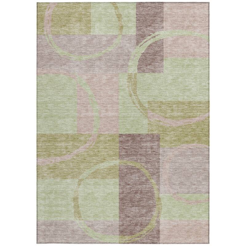 HomeRoots Abstract Modern Rectangle Outdoor Rug