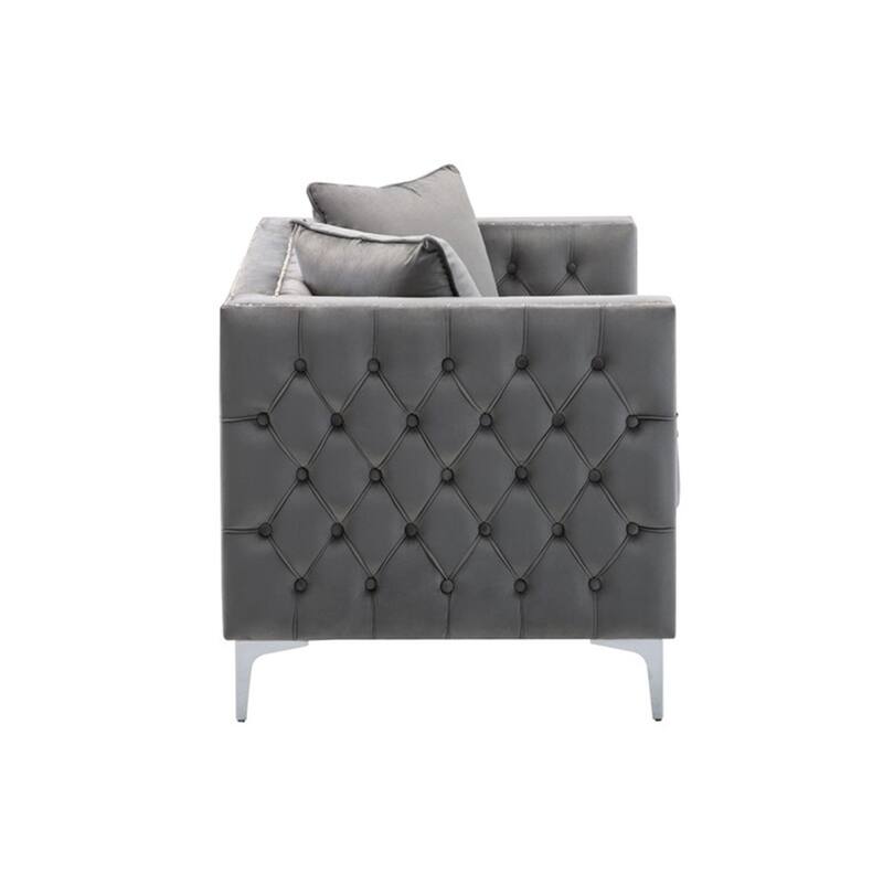 Velvet Loveseat with Button Tufted