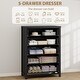 preview thumbnail 14 of 18, Rattan Dresser Storage Cabinet for Bedroom Living Room, Black
