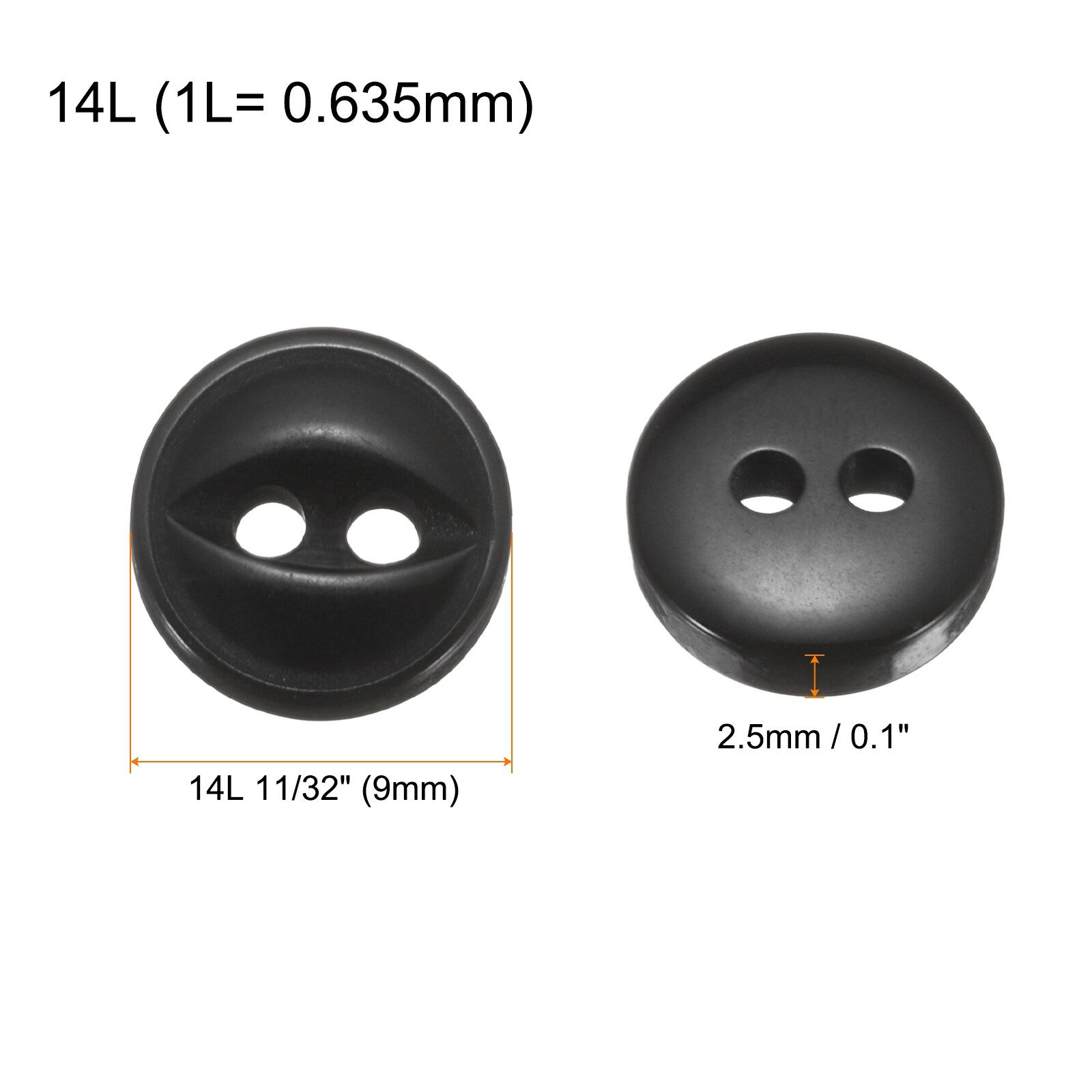 Round Sewing Buttons Resin 2-Hole Fish Eye Craft DIY Replacement Button for Craft Pants Dress Skirt Clothing Fastener Buttons