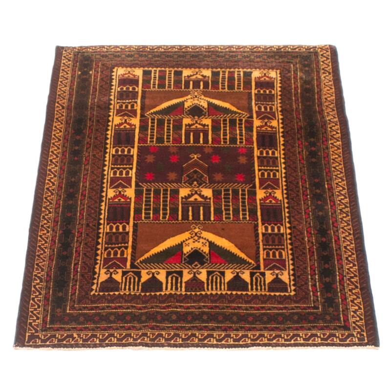 Teimani Orange Rug 2'11" x 4'8" - 2'11 x 4'8