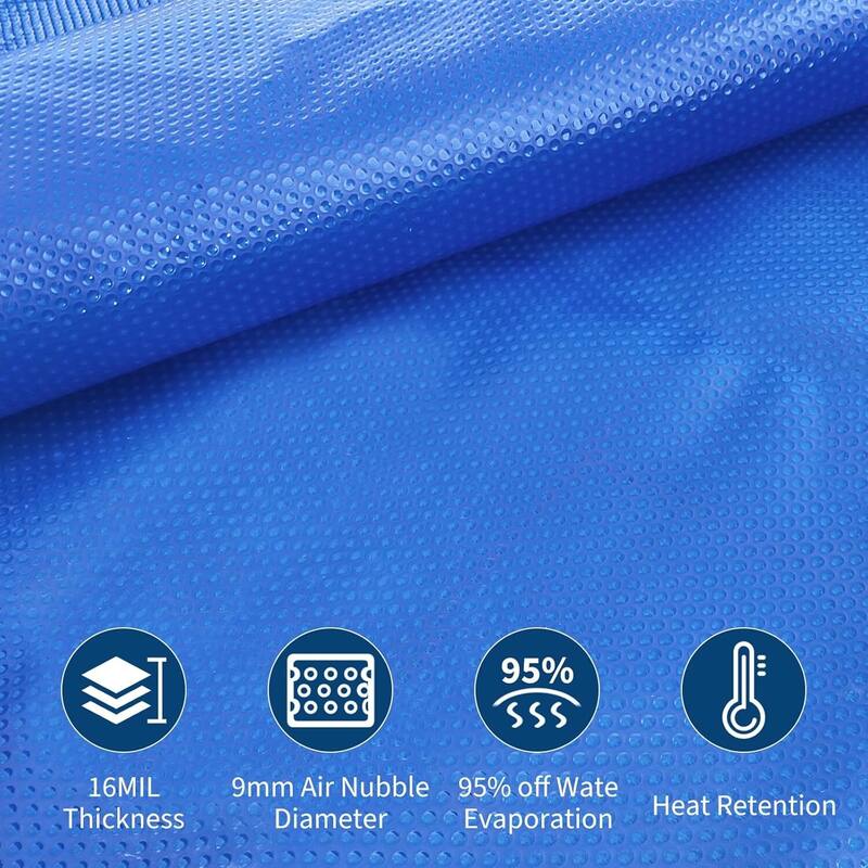 PE Bubble 16 Mil Solar Pool Cover for in Ground and Above Ground Swimming Pools