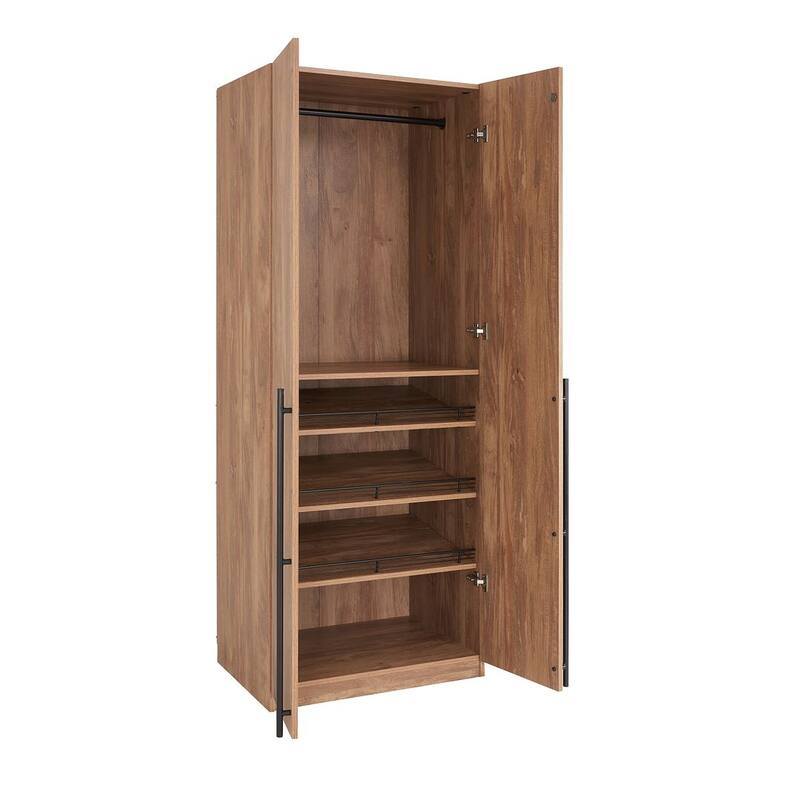 Manhattan Comfort Lee Modern Freestanding 2-Piece Module Wardrobe Closet Armoire