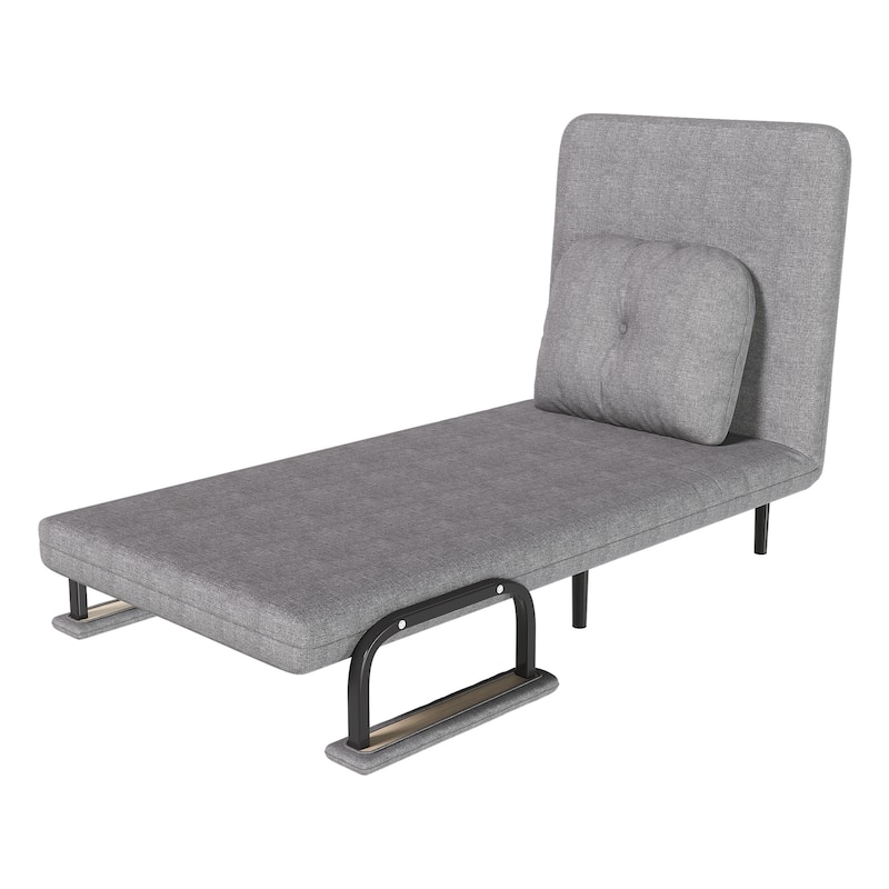 Folding Sofa Bed 3-in-1 Convertible Chair, Lounge Chair with 5-Position Adjustable Backrest, Sleeper Bed with Pillow