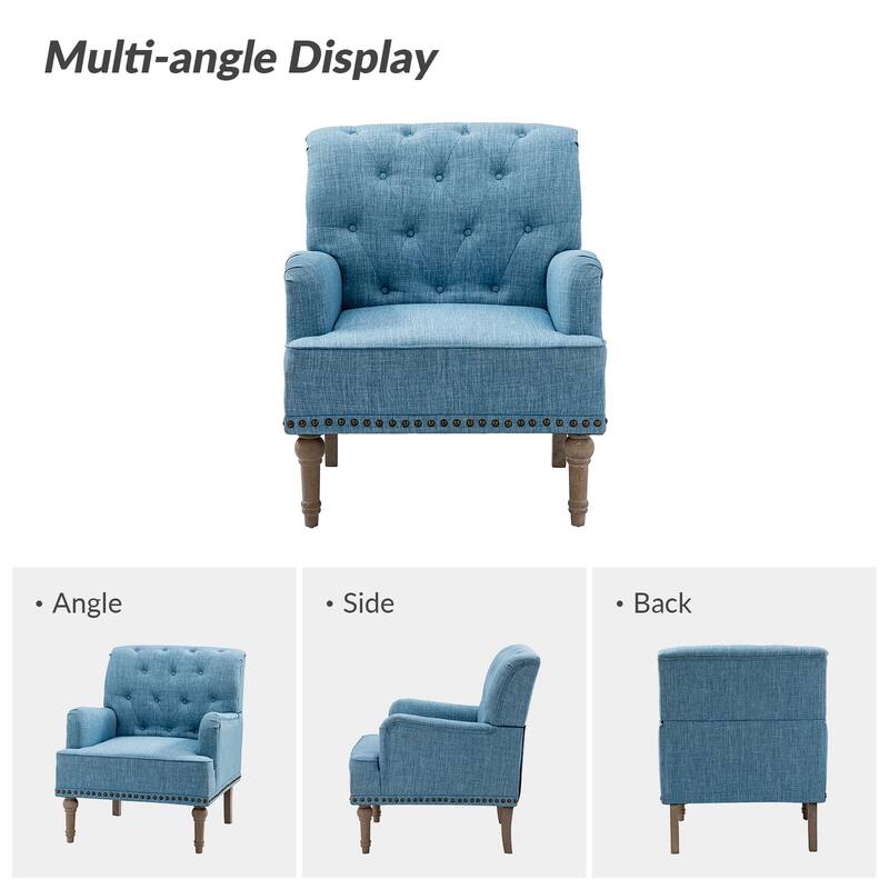 Geltrude Classic Upholstered Accent Arm Chair with Button Tufted Back by HULALA HOME