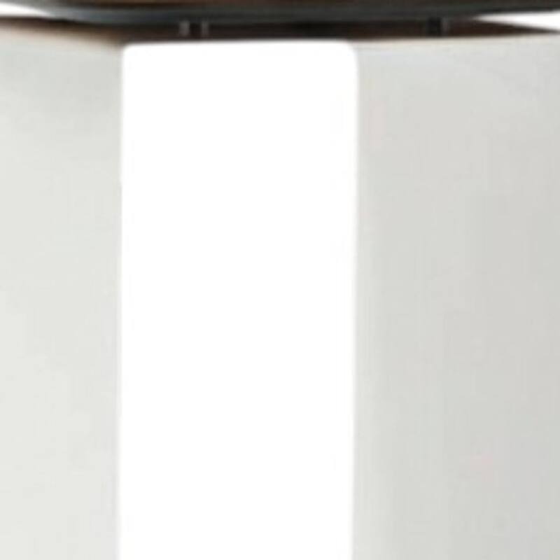 12" White And Brown Aluminum And Heavy Duty Resin Outdoor Side Table