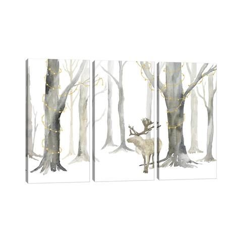 iCanvas "Christmas Forest landscape" by Tara Reed 3-Piece Canvas Wall Art Set