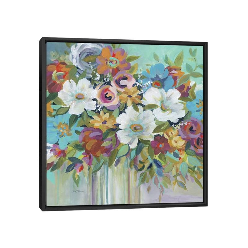 iCanvas "Confetti Bouquet I" by Carol Robinson Framed Canvas Print - Black - 37x37