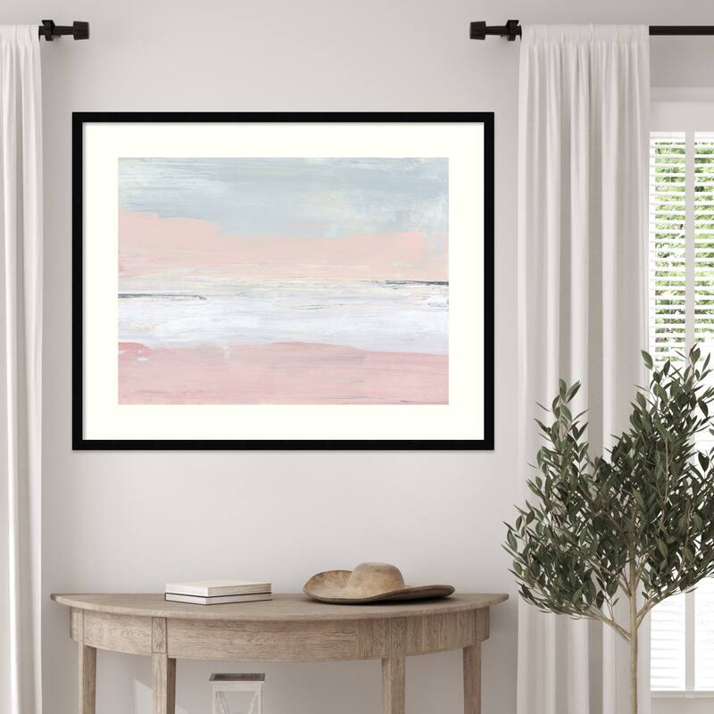 Pastel Horizons by Julia Contacessi Wood Framed Wall Art Print - Svelte Noir Black