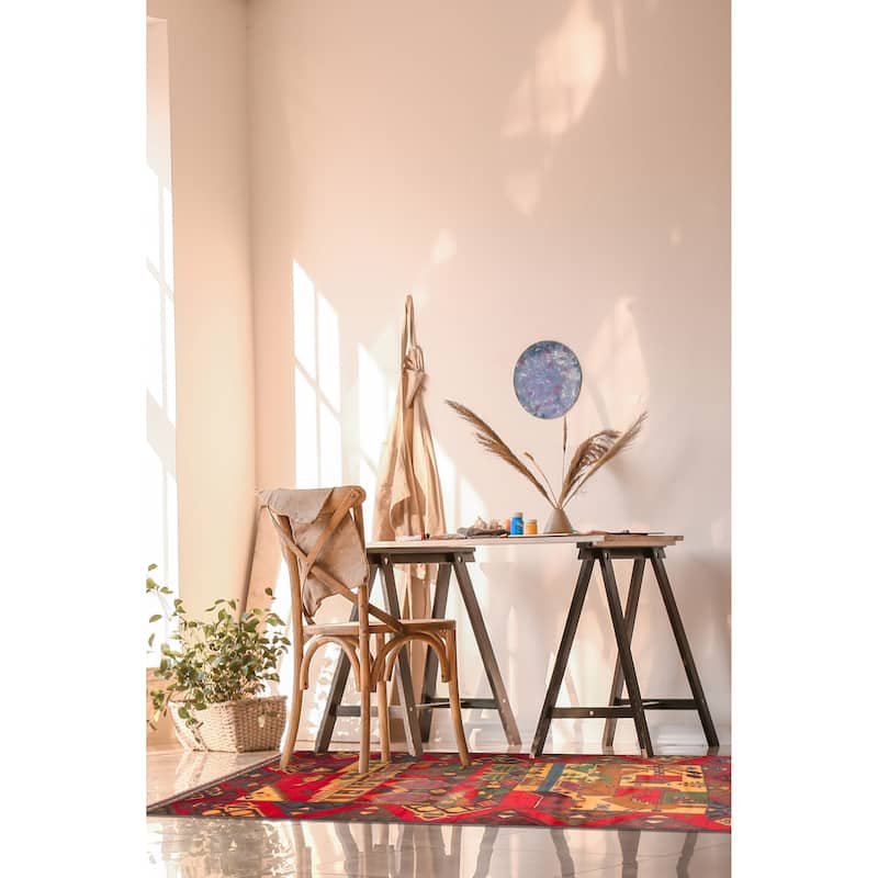 ECARPETGALLERY Hand-knotted Baluch Red Wool Rug - 3'7 x 6'3