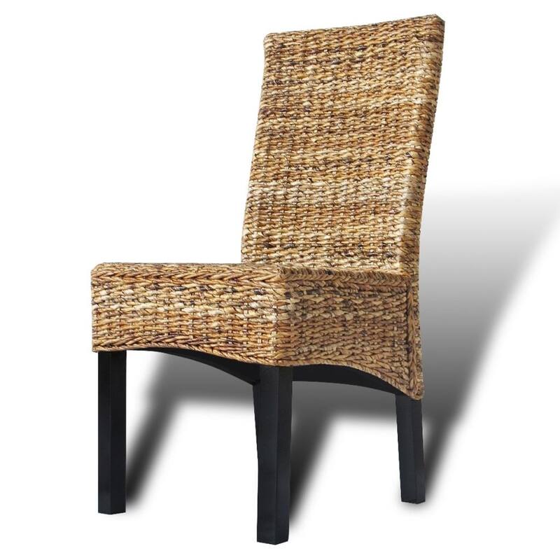 vidaXL Dining Chairs 2 pcs Abaca and Solid Mango Wood