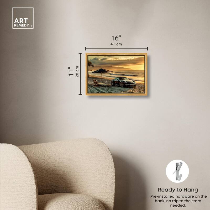 Lovely Sunset Beach Drive Canvas by Art Remedy