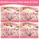 preview thumbnail 11 of 40, Kids Table and 4 Chairs Set Height Adjustable for Ages 2-10 Easy to Wipe Multi-Activity Kids Table and Chair Set Non-Slip