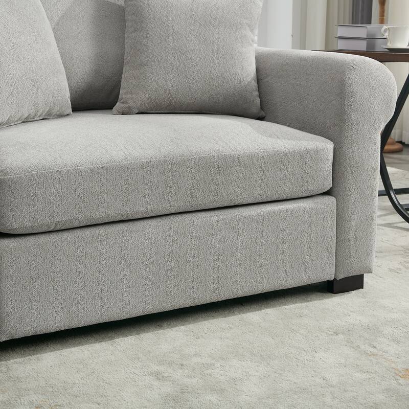 Roomfitters 44.5" Oversized Chenille Armchair, Chair and a Half Single Sofa for Bedroom or Living Room