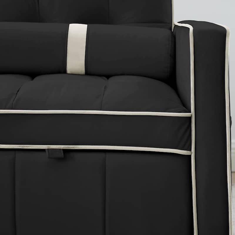 Loveseat Sofa with 2 Pillows and Storage Bag, Simple Sofa Bed with Pull-Out Bed, Convertible Sleeper Sofa Bed