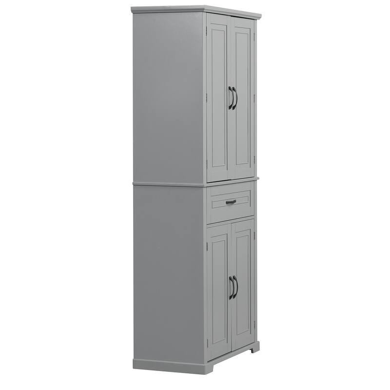 GDFStudio - Marcus Tall Freestanding Bathroom Cabinet with Ample Shelving and Adjustable Storage