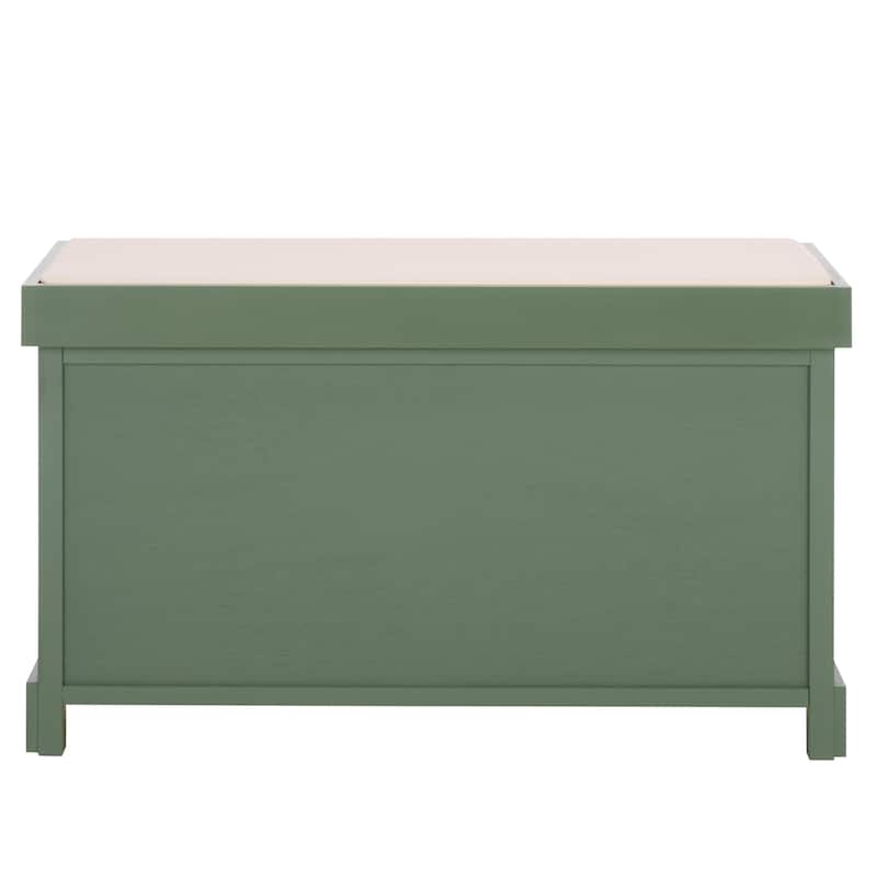 SAFAVIEH Euphemia Brown Woven Storage Basket Bench - 33.5" x 16.1" x 19.9" - 34"W x 16"D x 20"H