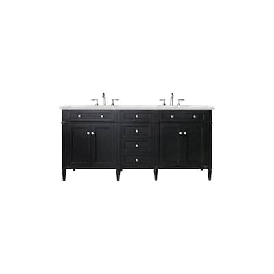 James Martin Vanities Brittany 72" Double Vanity, Black Onyx