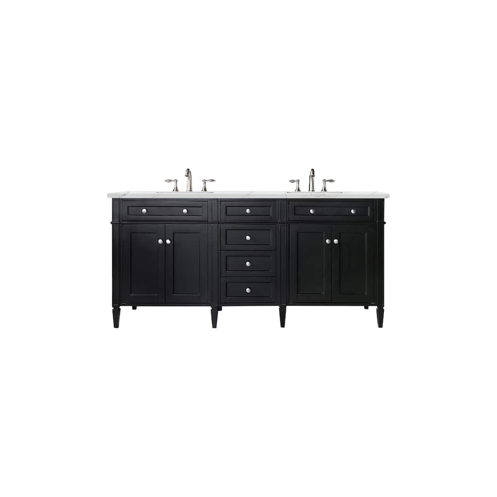 James Martin Vanities Brittany 72" Double Vanity, Black Onyx