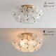 preview thumbnail 7 of 10, Frieda Modern 3-Light 16" Brushed Brass Clear Glass Flower Flush Mount - 16 inches in diameter x 7.5 inches H