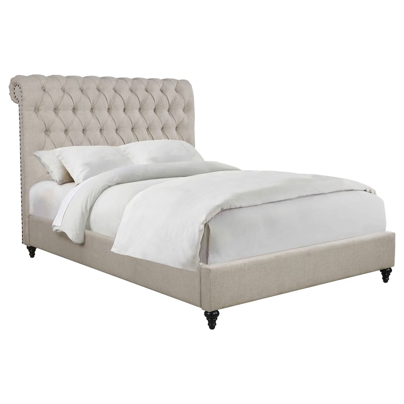 Devon Traditional Fabric Upholstered Panel Bed