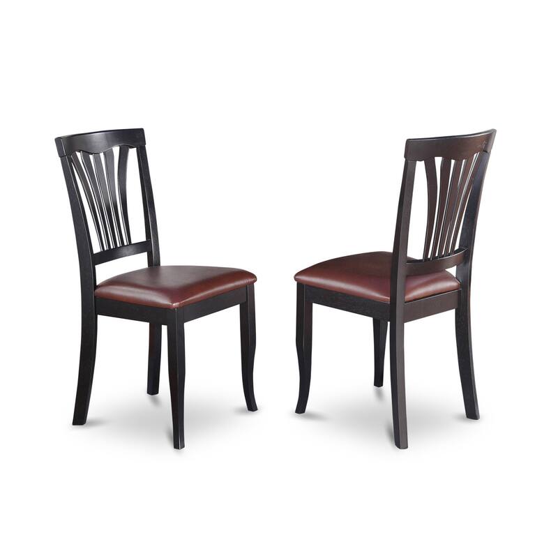 HomeStock 3-Piece Black and Cherry Finish Round Solid Wood Top Dining Table Set