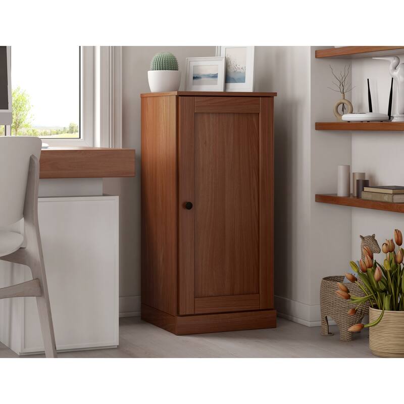 Palace Imports 100% Solid Wood 3-Shelf Bookcase with Shaker Door and Adjustable Shelves