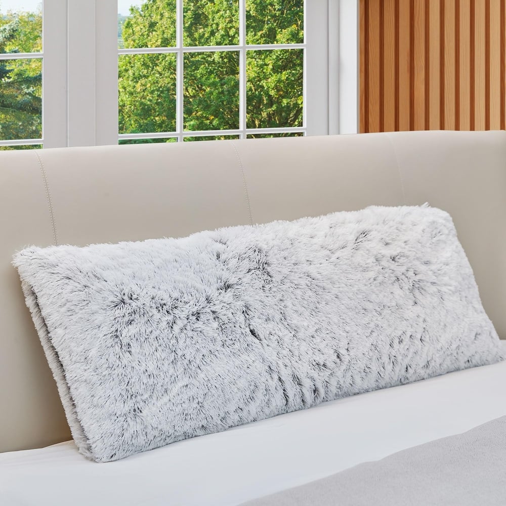 Cheer Collection 20" x 54" Long Hair Shaggy Body Pillow
