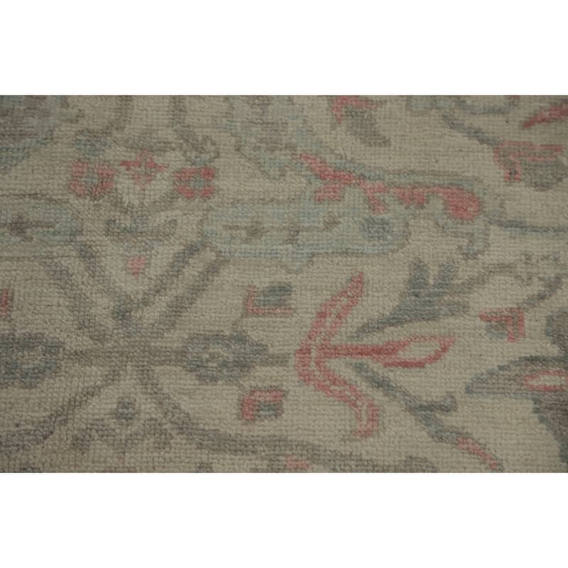 All-Over Floral Oushak Vegetable Dye Area Rug, Floral Geometric Carpet - 10' 4'' X 8' 5''