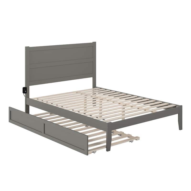 NoHo Queen Bed with Twin XL Trundle in Grey