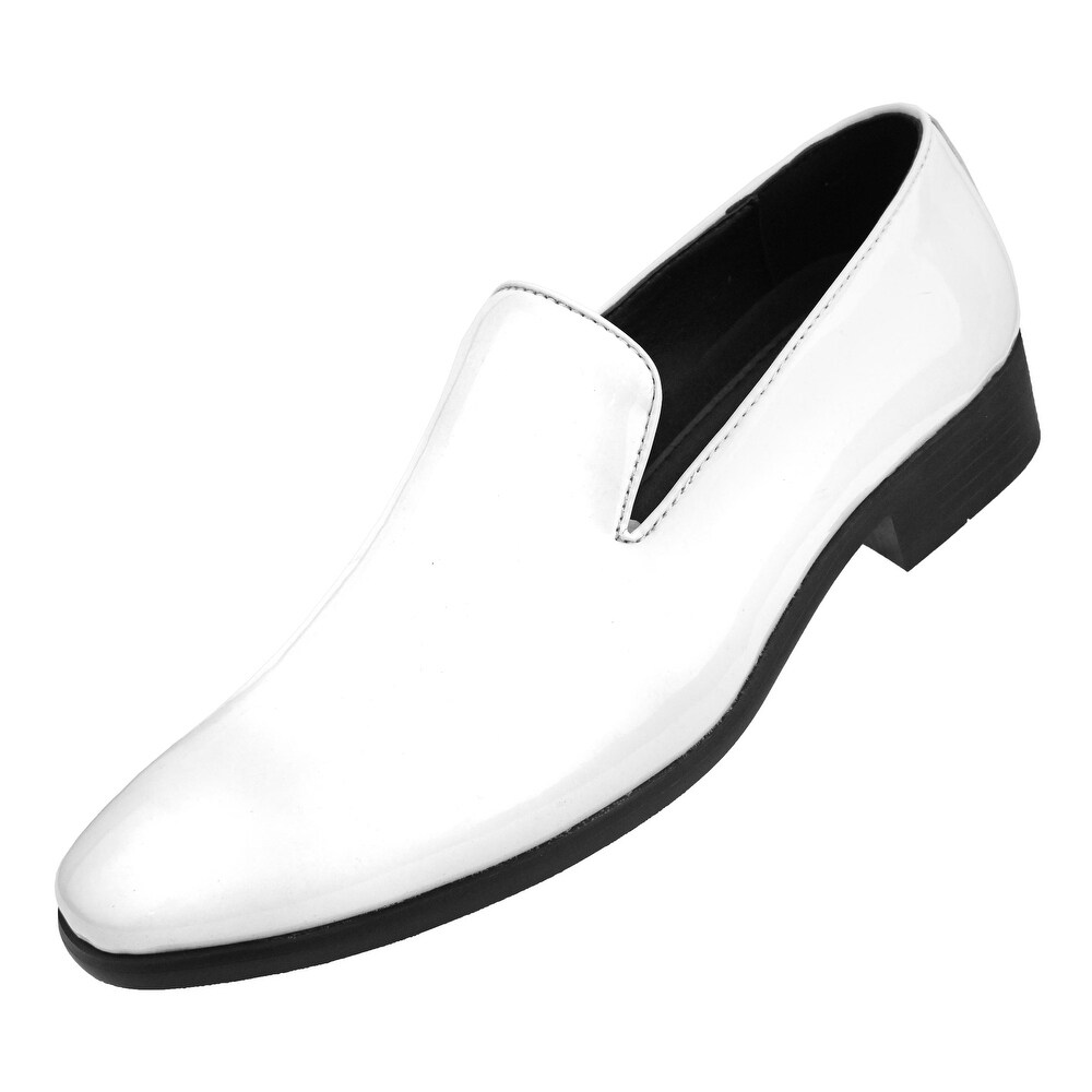 mens white slip on dress shoes