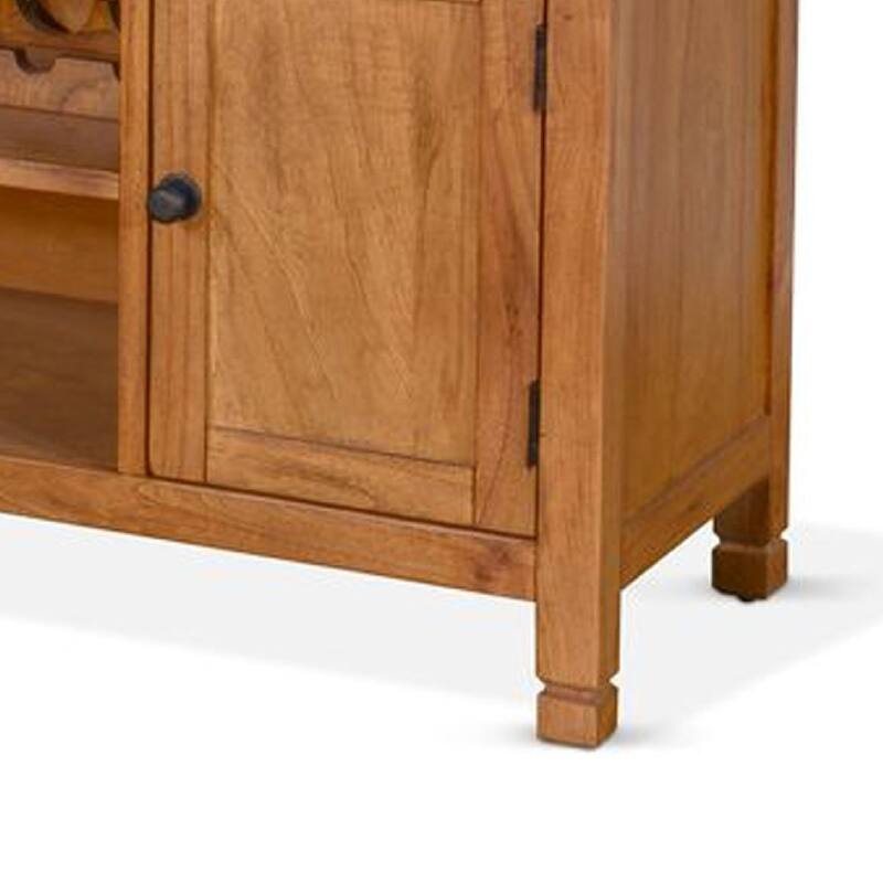 Tamara Buffet Server with Drawers, Cabinets, Beige Mahogany Mindi Wood