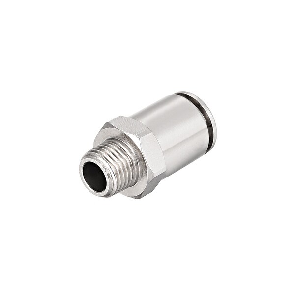 12mm Tube to 1/4 NPT Push Lock Fitting, Brass Nickel Plated Quick Tube Fittings