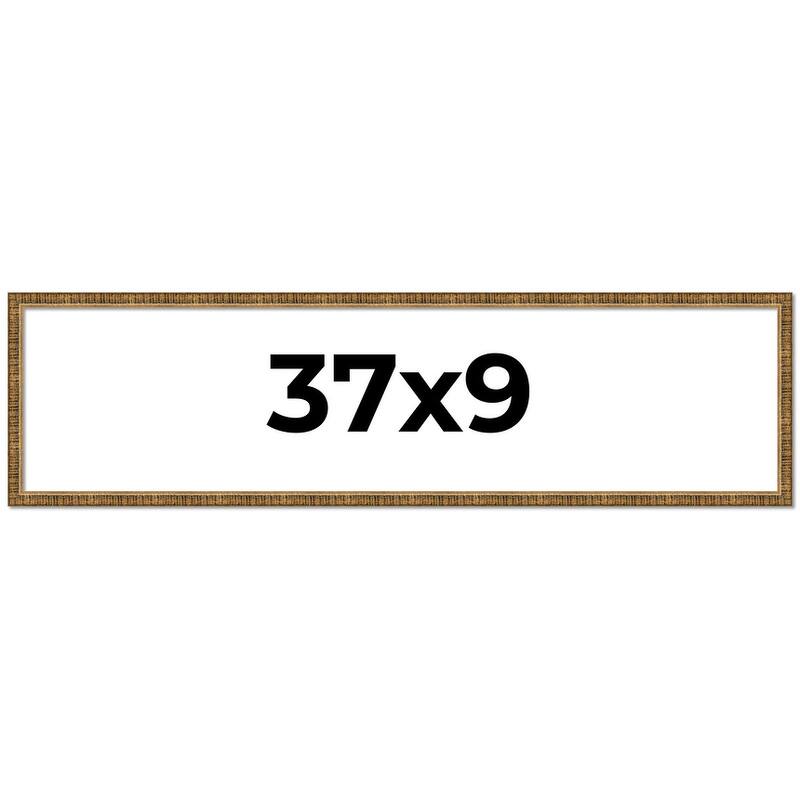 37x9 Frame Gold Solid Wood Picture Frame - Complete Modern Photo Frame