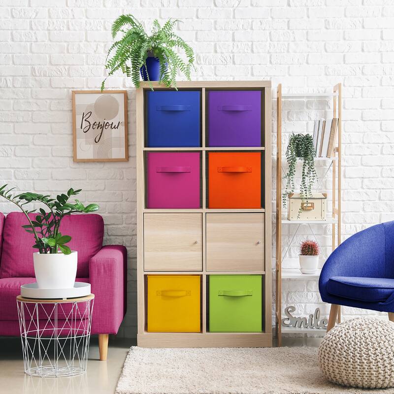 Sorbus Large Storage Bins - Sturdy Fabric Cubes with Handle 12 Pack - 13"L x 13"W x 13"H