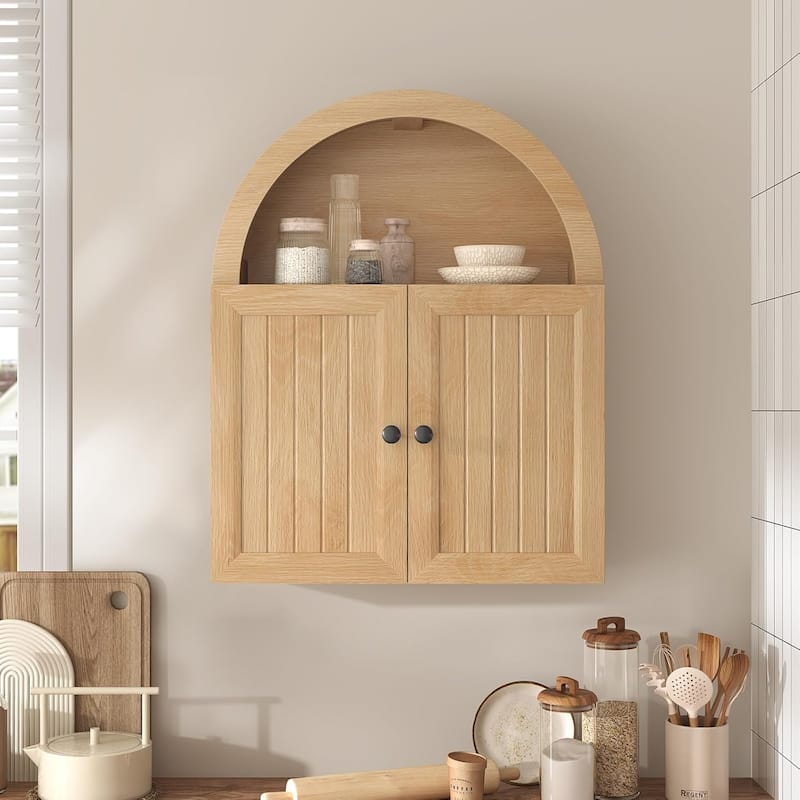 Bathroom Wall Cabinet Over The Toilet Cabinet Adjustable Shelf Wall Mounted - Oak