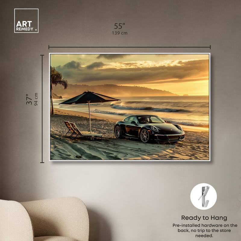 Lovely Sunset Beach Drive Canvas by Art Remedy