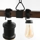 preview thumbnail 6 of 9, Zoey 40" 8-Light Vintage Driftwood Iron LED Linear Chandelier with Height Adjustable Bulbs, Brown Wood/Black , by JONATHAN Y