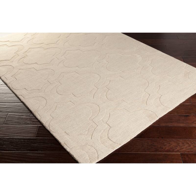 Hand-Woven Ali Tone-on-Tone Moroccan Trellis Wool Rug (9' x 12')