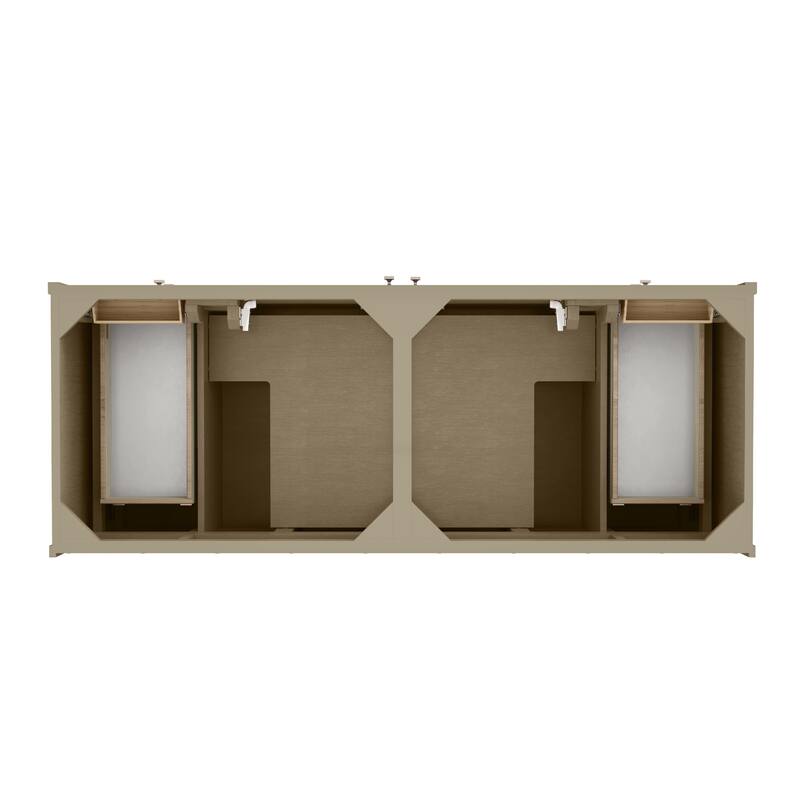 Chicago 60" Double Vanity, Walnut Whisper
