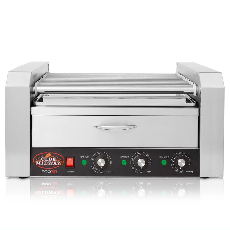 Electric Hot Dog Roller Grill Cooker Machines with Bun Warmer