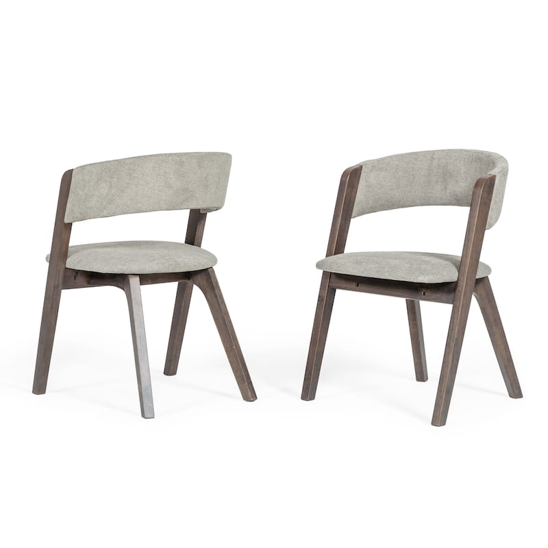 Modrest Grover Modern Grey & Dark Wenge Dining Chair (Set of 2)