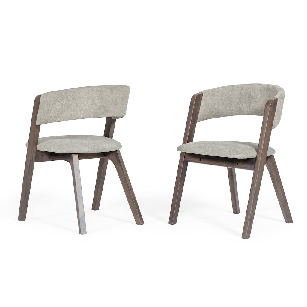 Modrest Grover Modern Grey & Dark Wenge Dining Chair (Set of 2)