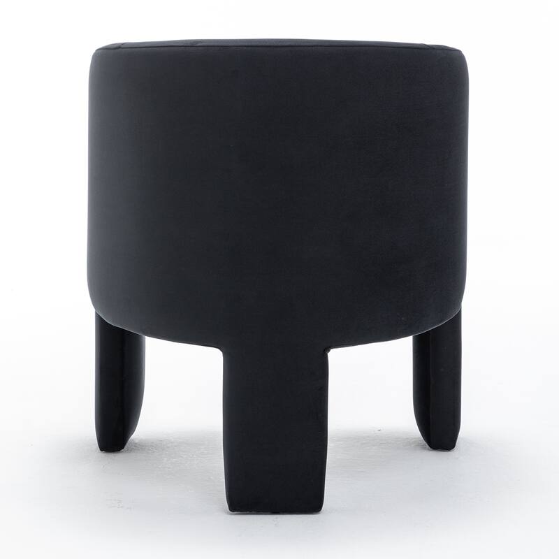 SEYNAR Modern Velvet Accent Chair, Upholstered Barrel Chair with Unique Solid Base for Living Room Soft Club Chair