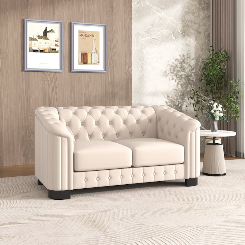 64.3" Velvet Upholstered Loveseat Sofa,Modern Loveseat Sofa with Thick Removable Seat Cushion,2-Person Loveseat Sofa Couch