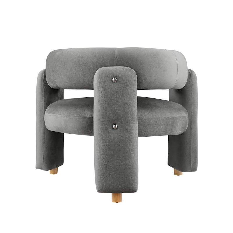 Modern Accent Chair With Solid Wood Frame, For Living Room, Bedroom, Lounge Area, Office