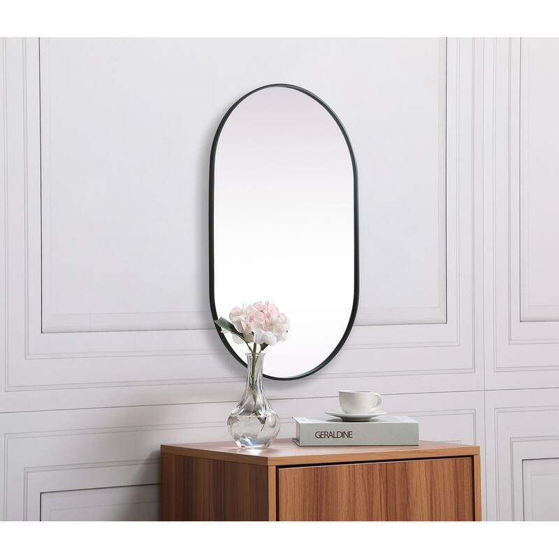 Indigo Home Metal Frame Oval Mirror 30x48 Inch