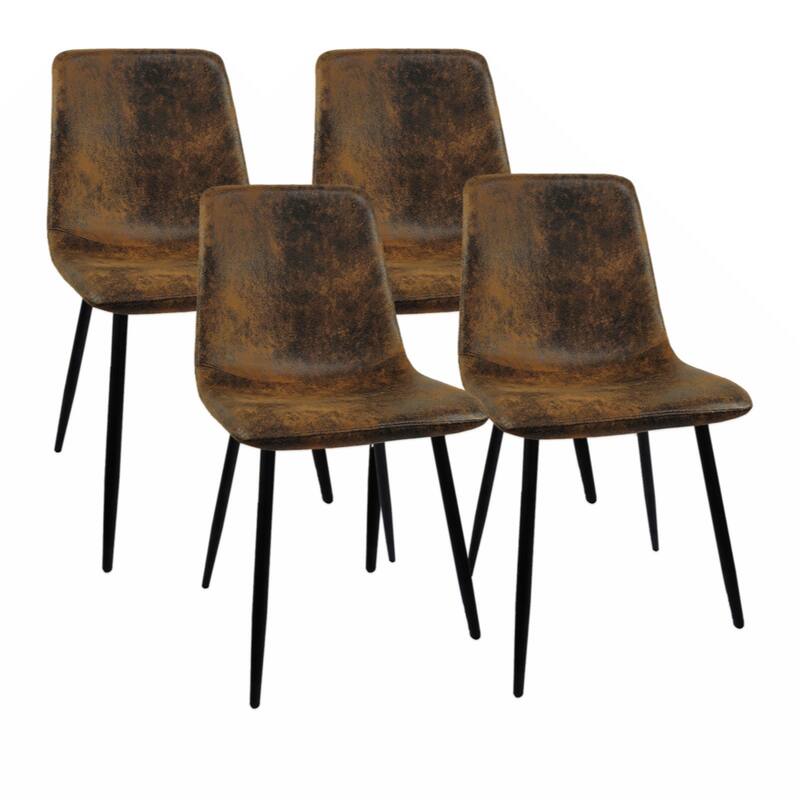MDF Wood Colour Dining Table and Modern Dining Chairs Set of 4, Dining Room Table and Linen Chairs