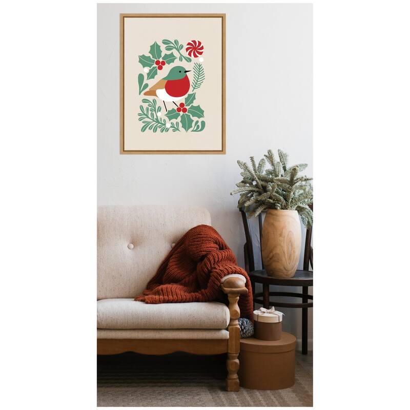 Kate and Laurel Sylvie Framed Canvas Christmas Icons Prima Set 1 by Dominique Vari